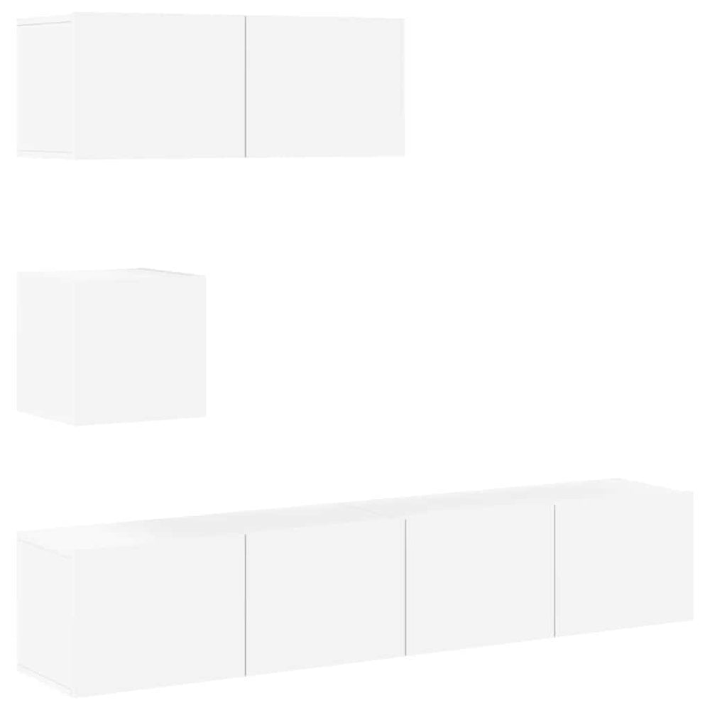 4-tlg. TV-Schrank-Set Weiß Holzwerkstoff