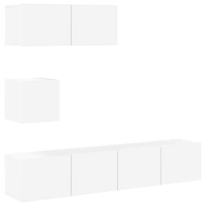4-tlg. TV-Schrank-Set Weiß Holzwerkstoff