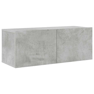 4-tlg. TV-Schrank-Set Betongrau Holzwerkstoff