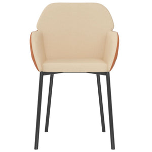 Esszimmerstühle Creme Stoff/Kunstleder 2er Set