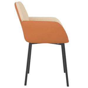 Esszimmerstühle Creme Stoff/Kunstleder 2er Set