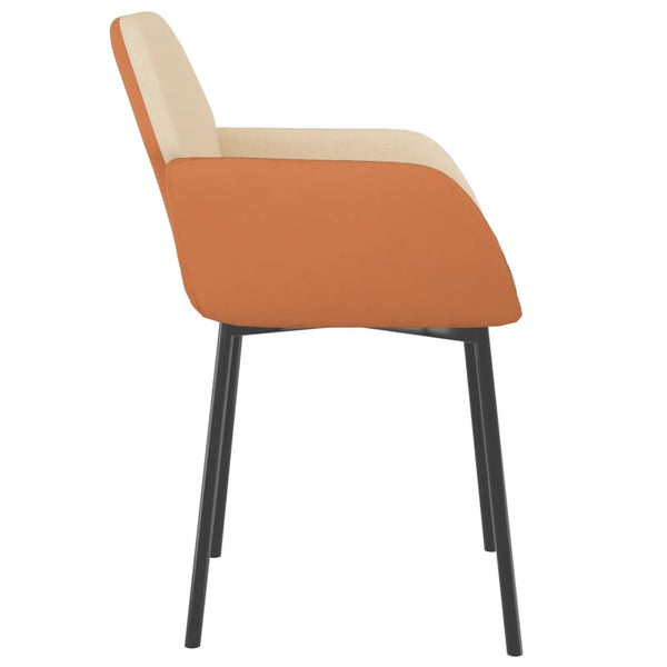 Esszimmerstühle Creme Stoff/Kunstleder 2er Set