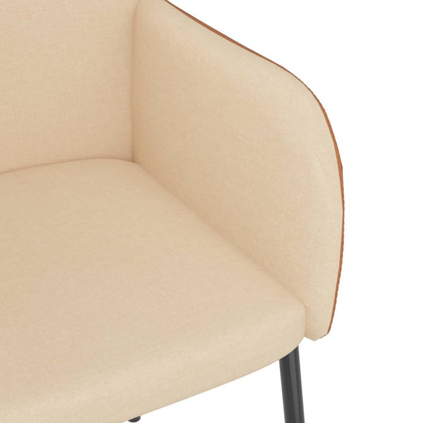 Esszimmerstühle Creme Stoff/Kunstleder 2er Set
