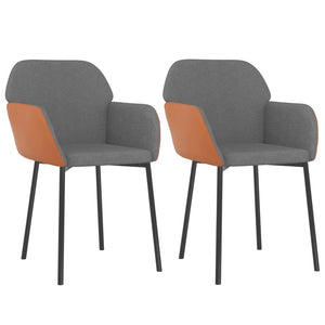 vidaXL Chaises de salle à manger 2 pcs Gris clair Tissu et similicuir