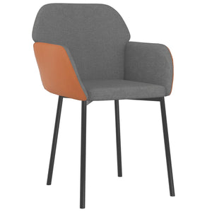 vidaXL Chaises de salle à manger 2 pcs Gris clair Tissu et similicuir