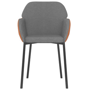 vidaXL Chaises de salle à manger 2 pcs Gris clair Tissu et similicuir