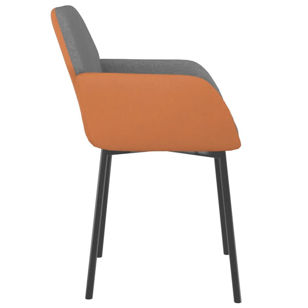 vidaXL Chaises de salle à manger 2 pcs Gris clair Tissu et similicuir