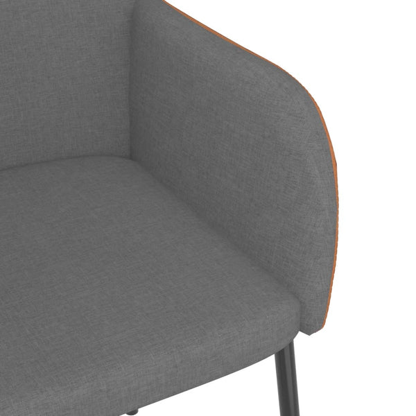 vidaXL Chaises de salle à manger 2 pcs Gris clair Tissu et similicuir