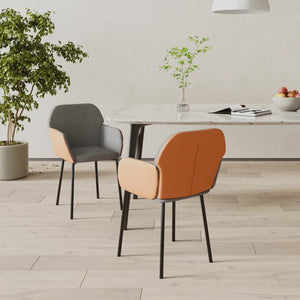 vidaXL Chaises de salle à manger 2 pcs Gris clair Tissu et similicuir