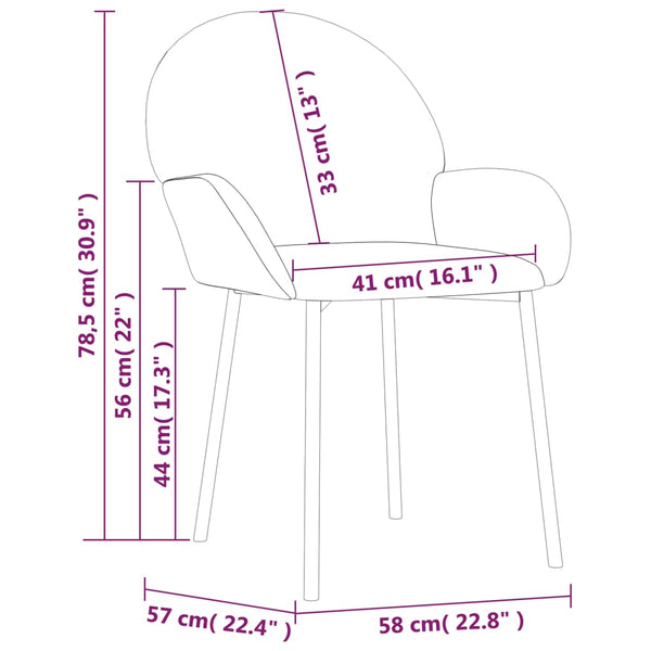 vidaXL Chaises de salle à manger 2 pcs Similicuir crème