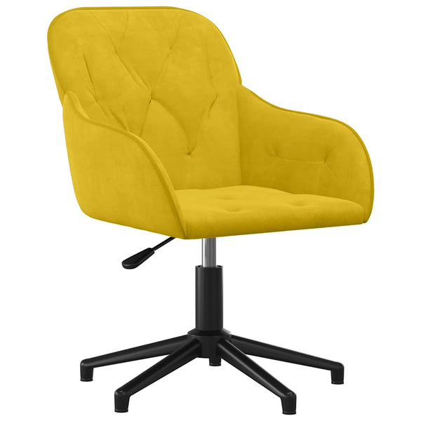 vidaXL Chaise de bureau pivotante jaune velours