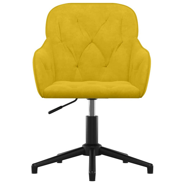 vidaXL Chaise de bureau pivotante jaune velours