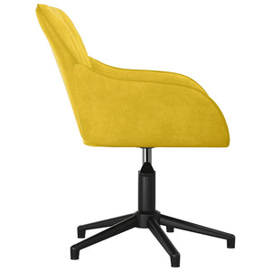 vidaXL Chaise de bureau pivotante jaune velours
