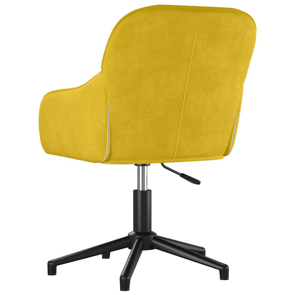 vidaXL Chaise de bureau pivotante jaune velours