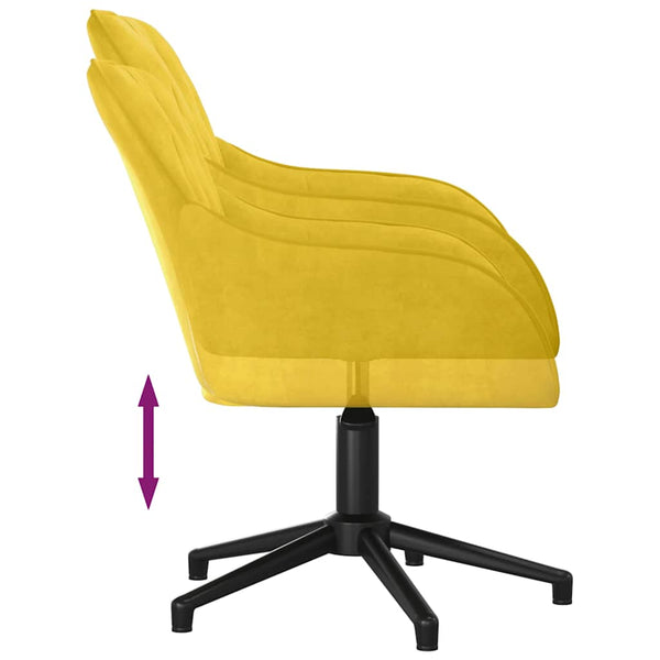 vidaXL Chaise de bureau pivotante jaune velours