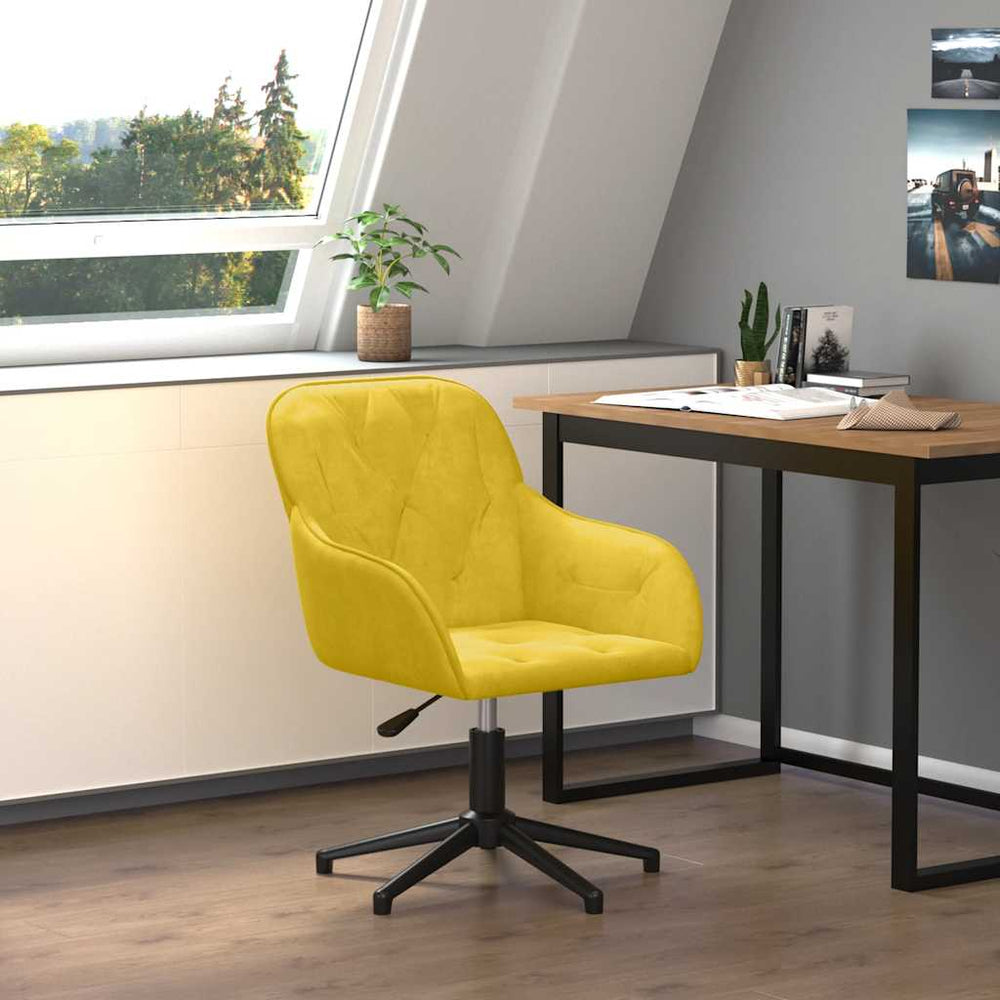 Gelber Drehstuhl Samt Bürostuhl
