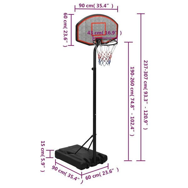 Verstellbarer Basketballständer 237-307cm