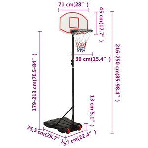 Verstellbarer Basketballständer 216-250cm Weiß