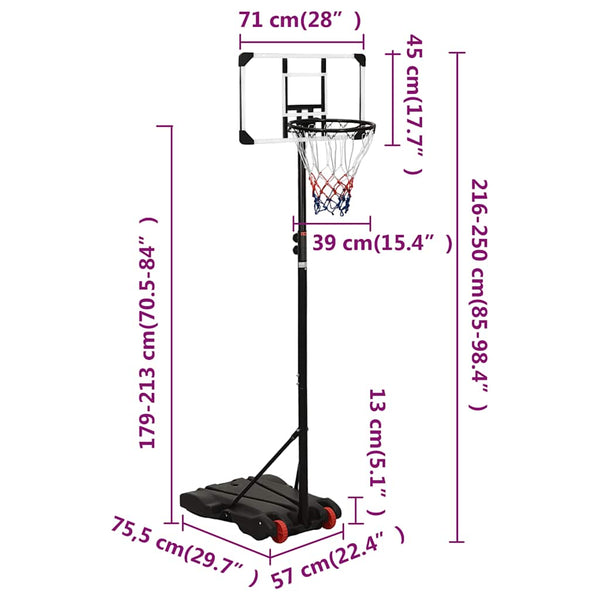 Verstellbarer Basketballständer 216-250cm