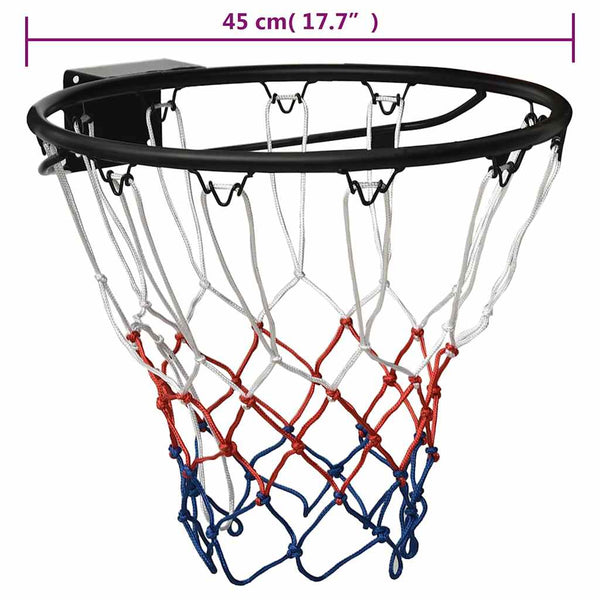 Schwarzer Basketballkorb aus Stahl, 45 cm