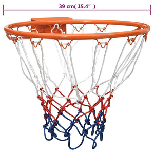 vidaXL Panier de basketball orange 39 cm acier
