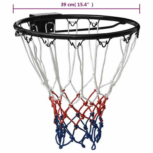 vidaXL Panier de basketball Noir 39 cm Acier