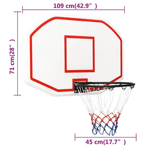 Basketball Backboard 109x71 White