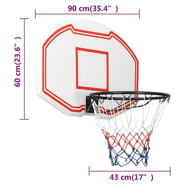 Basketballkorb Weiß Polyethylen 90x60 cm