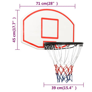 Basketballkorb Weiß Polyethylen 71x45cm