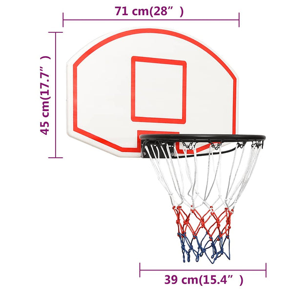 Basketballkorb Weiß Polyethylen 71x45cm
