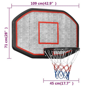 Schwarzes Basketballbrett 109x71 cm
