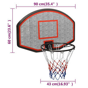 Schwarzes Basketballbrett 90x60 cm Polyethylen