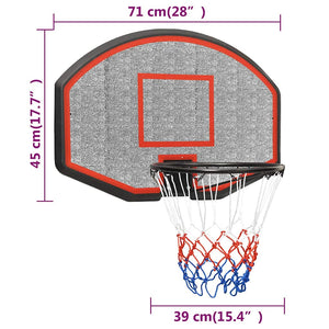 Panier de basketball vidaXL Noir 71x45x2 cm Polyéthylène