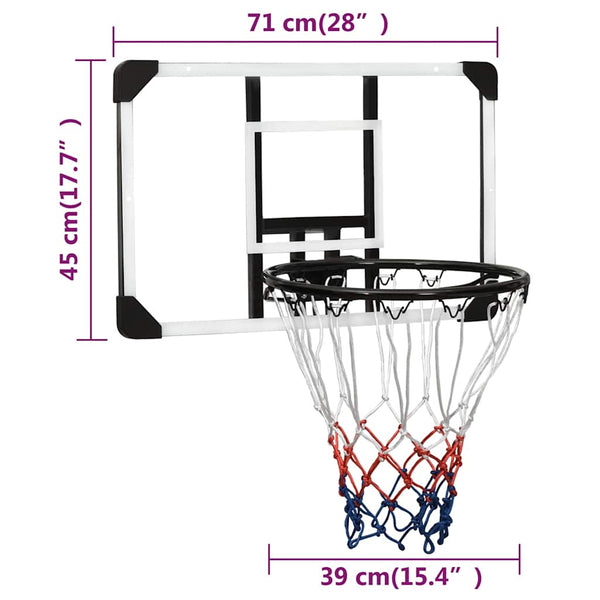 Basketballkorb Transparent Polycarbonat 71x45cm