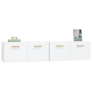Wandschränke 2 Stk. Hochglanz-Weiß 80x35x36,5 cm Holzwerkstoff