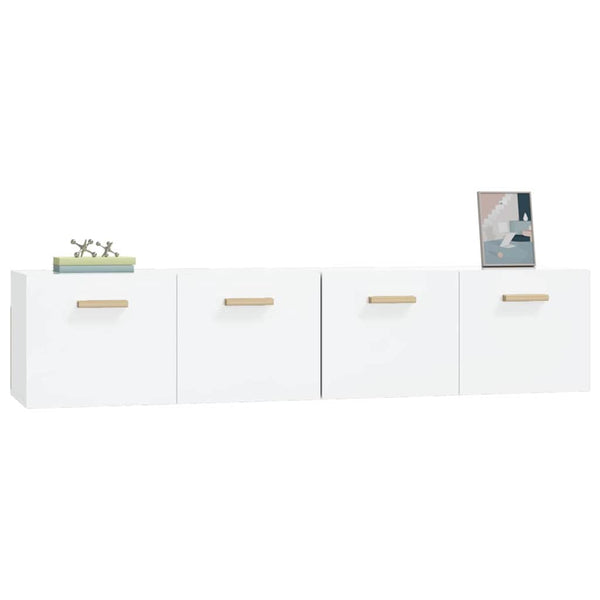 Wandschränke 2 Stk. Hochglanz-Weiß 80x35x36,5 cm Holzwerkstoff