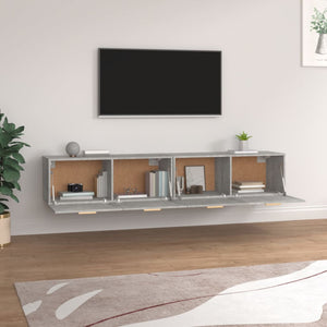 vidaXL Armoires murales 2 pcs Gris béton 100x36,5x35 cm Bois d'ingénierie