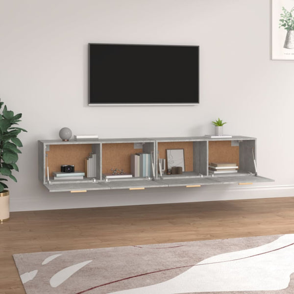 vidaXL Armoires murales 2 pcs Gris béton 100x36,5x35 cm Bois d'ingénierie