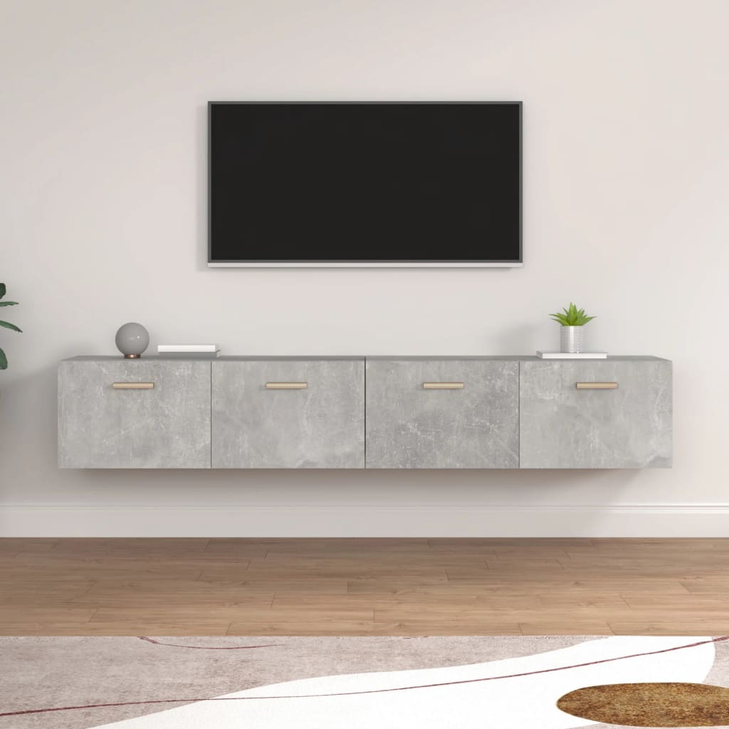 vidaXL Armoires murales 2 pcs Gris béton 100x36,5x35 cm Bois d'ingénierie