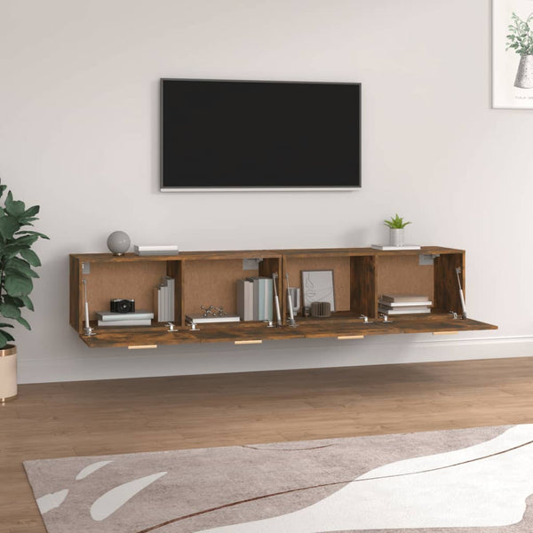 Wandschränke 2 Stk. Räuchereiche 100x36,5x35 cm Holzwerkstoff