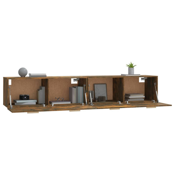Wandschränke 2 Stk. Räuchereiche 100x36,5x35 cm Holzwerkstoff