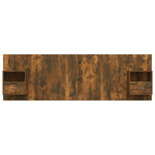 Bettkopfteil mit Nachttischen Räuchereiche Holzwerkstoff