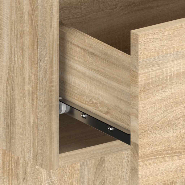Kopfteil mit Nachttischen Sonoma-Eiche Holzwerkstoff