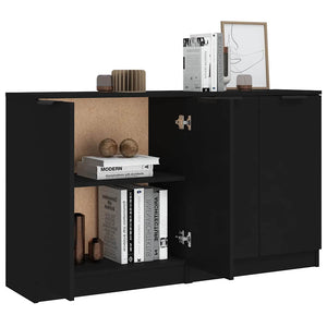 Sideboards 2 Stk. Schwarz 60x30x70 cm Holzwerkstoff