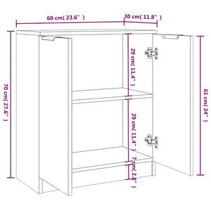 Sideboards 2 Stk. Schwarz 60x30x70 cm Holzwerkstoff
