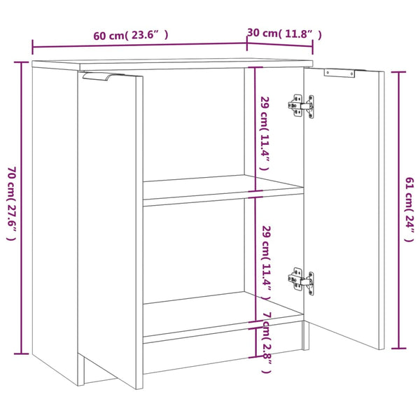 Sideboards 2 Stk. Sonoma Eiche 60x30x70 cm Holzwerkstoff