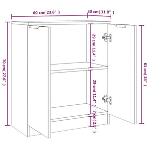 Sideboards 2 Stk Betongrau 60x30x70 cm Holzwerkstoff
