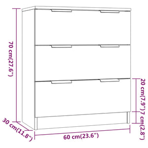 vidaXL Buffet 3 pièces blanc bois d'ingénierie