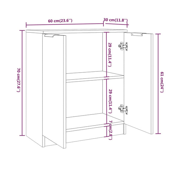 vidaXL Buffet 3 pièces blanc bois d'ingénierie