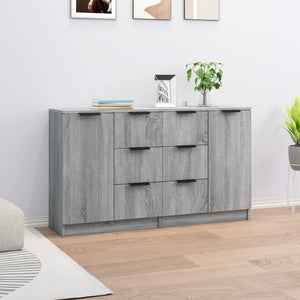 Sideboards 2 Stk. Grau Sonoma 60x30x70 cm Holzwerkstoff